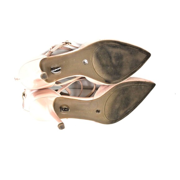 Liz Claiborne Soft Pink Suede/Patent Leather 3 Strap Heels Women's Sz 9 - Picture 6 of 8